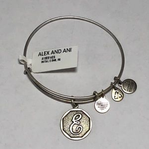 NWT Alex and Ani Initial E bracelet